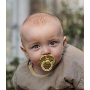 BIBS Pacifiers Colour Collection | Natural Rubber Baby Pacifier | Set of 2 BPA-Free Soothers | Made in Denmark | 0+ Months (Pack of 2) | Sand/Cloud