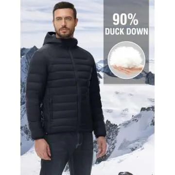 Packable Lightweight TBMPOY Men's Puffer Jacket for Winter