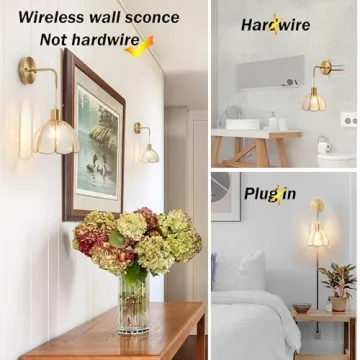 Battery Wall Sconces Set Of Two - Remote Control RGB Dimmable