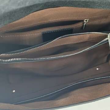 KENOFAR Women's Genuine Leather Medium Tote Bag, Vintage Top Handle Handbag, Spacious Shoulder Bag Black