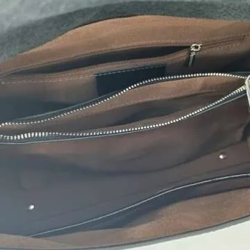 KENOFAR Women's Genuine Leather Medium Tote Bag, Vintage Top Handle Handbag, Spacious Shoulder Bag Black