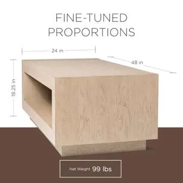 Maven Lane Artemis Large 2 Tier Contemporary Rectangle Wooden Center Coffee Table with Shelf Storage...