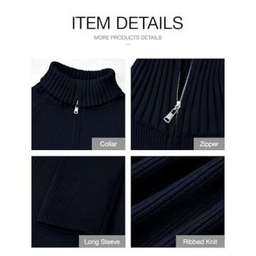 BTFBM Women’s Trendy Half Zip Pullover Sweater