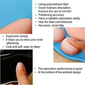 Cat Paw Mouse Pad with Wrist Support 3D Kawaii Cartoon Cute Print Cats Paw Soft Silicone Rests Ergonomic Mouse pad Large (11.5×7.8) Green