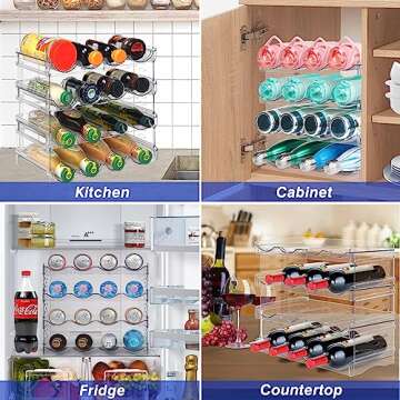 boailydi Stackable Water Bottle Storage Rack - Organize 16 Bottles