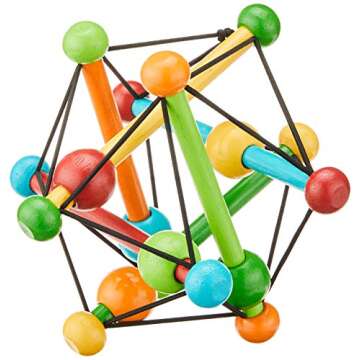 Manhattan Toy Skwish Mardi Gras Rattle and Teether Grasping Activity Toy