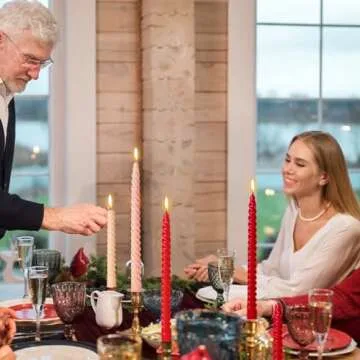 Gradient Red Taper Candles for Home Decor and Events