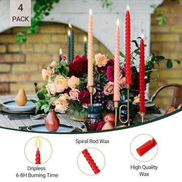Gradient Red Taper Candles for Home Decor and Events