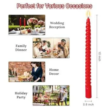 Gradient Red Taper Candles for Home Decor and Events