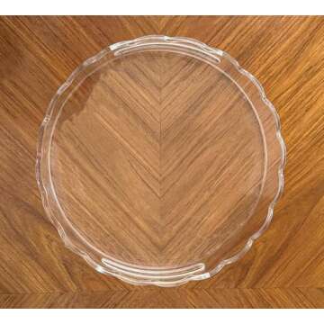 GRAHAM DESIGN Acrylic Scalloped Round Tray with Handles - 10" Diameter