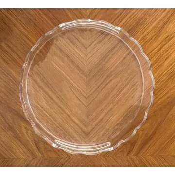 GRAHAM DESIGN Acrylic Scalloped Round Tray with Handles - 10" Diameter