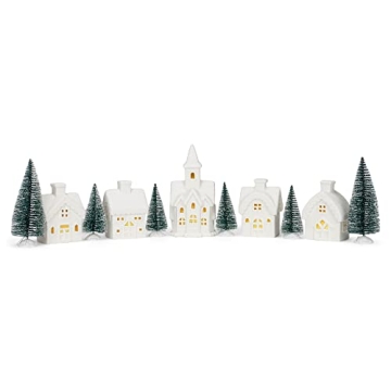 Mark Feldstein & Associates Winter Village with Barn - 11 Piece Set