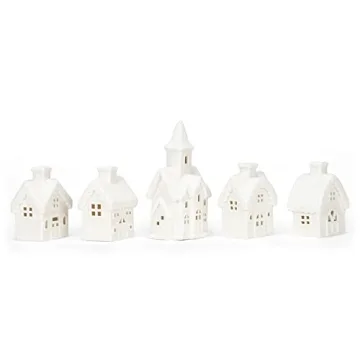 Mark Feldstein Winter Village Set - LED Porcelain Figurines