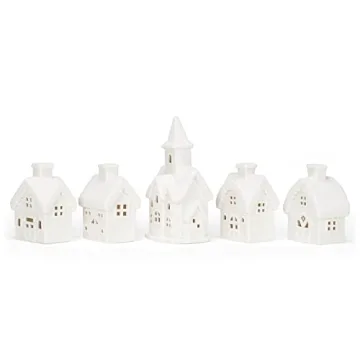 Mark Feldstein Winter Village Set - LED Porcelain Figurines