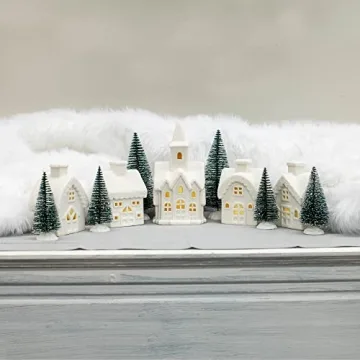 Mark Feldstein Winter Village Set - LED Porcelain Figurines