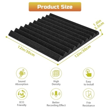 Mirovant 28 Pack Soundproof Acoustic Foam Panels for Walls