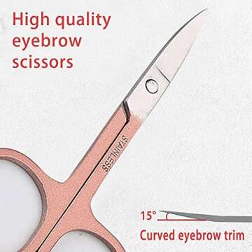 Manicure Kit Nail Clippers Set Pedicure 16 pieces Stainless Steel Manicure Grooming Care Tools Nose Hair Scissors File Best Gift with Luxurious Case for Man Women (Rose golden_4 pieces)