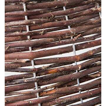 Plow & Hearth Large Willow Christmas Tree Ring Collar, Holiday Tree Skirt Alternative, Holiday Decor, Rich Brown Woven Willow Wicker, Rustic, Farmhouse Decor, 27½" Dia.