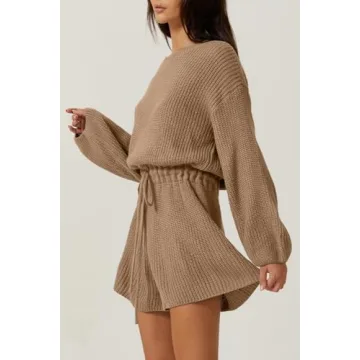 Meyeeka Women's Cozy Sweater Romper for Fall Fashion