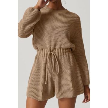 Meyeeka Women's Cozy Sweater Romper for Fall Fashion
