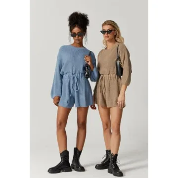 Meyeeka Women's Cozy Sweater Romper for Fall Fashion