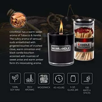 ManKandle Candle & Matches Gift for Men | Unique Gifts for Him