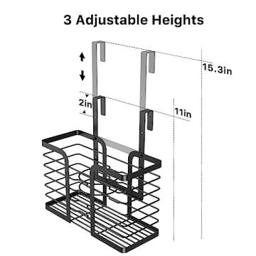 YIGII Hair Dryer Holder - Hair Tool Organizer 3-in-1 Blow Dryer Holder Adjustable Height, Bathroom Organizer Wall Mounted/Cabinet Door for Flat/Curling Irons, Hair Straighteners