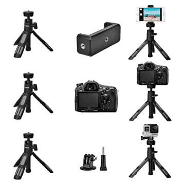 Phone Tripod Stand, Ruittos Vlogging Tripod, Selfie Stick Tripod, Go pro Extendable Tripod for iPhon...