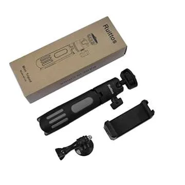 Phone Tripod Stand, Ruittos Vlogging Tripod, Selfie Stick Tripod, Go pro Extendable Tripod for iPhone, Webcam, Desktop, Sony, Go Pro, DJI Action 5 pro, Travel 11.5inch Portable Pocket Mini Tripod