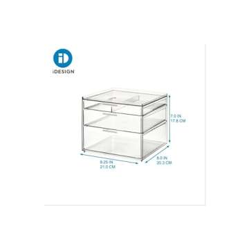 iDesign The Sarah Tanno Collection Tall Plastic Cosmetic Drawer Organizer, Clear