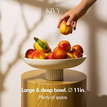 KIVY Concrete Fruit Bowl for Kitchen Counter - Large Decorative Bowl for Home Decor - Modern Key Bow...