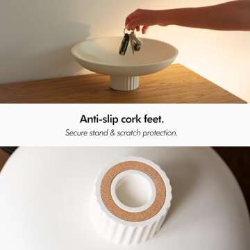 KIVY Concrete Fruit Bowl for Kitchen Counter - Large Decorative Bowl for Home Decor - Modern Key Bowl for Entryway Table - Pedestal Bowl - Decorative Bowls for Home Decor - White Fruit Bowl Decor