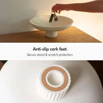 KIVY Concrete Fruit Bowl for Kitchen Counter - Large Decorative Bowl for Home Decor - Modern Key Bowl for Entryway Table - Pedestal Bowl - Decorative Bowls for Home Decor - White Fruit Bowl Decor