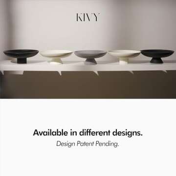 KIVY Concrete Fruit Bowl for Kitchen Counter - Large Decorative Bowl for Home Decor - Modern Key Bowl for Entryway Table - Pedestal Bowl - Decorative Bowls for Home Decor - White Fruit Bowl Decor