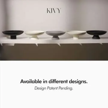 KIVY Concrete Fruit Bowl for Kitchen Counter - Large Decorative Bowl for Home Decor - Modern Key Bowl for Entryway Table - Pedestal Bowl - Decorative Bowls for Home Decor - White Fruit Bowl Decor