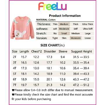 FreeLu Girls Cotton Pullover Sweatshirts Kids Cute Cartoon Printed Crewneck Tops(Dinosaur Lightpink,3T)