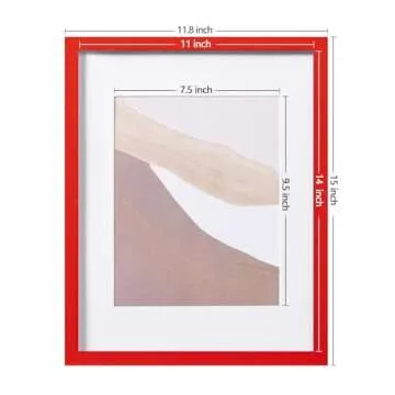 eletecpro 11x14 Picture Frame 4 Pack Made of Solid Wood and Strong Real Glass, Displays 8x10 and 8.5x11 Photos with Mat or 8x11 Without Mat, Room Decor for Wall and Tabletop, Gallery Gifts Red