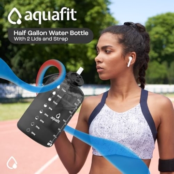 AQUAFIT 64 oz BPA Free Water Bottle with Time Markers