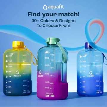 AQUAFIT 64 oz BPA Free Water Bottle with Time Markers