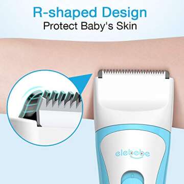 Baby Hair Clippers - Electric Hair Trimmer with 3 Heads & 3 Guide Combs, Quiet & Professional, Rechargeable Waterproof Cordless Haircut Kit for Kids Infants Men and Women (AZURE)