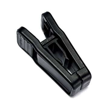 HOUSE DAY Plastic Hanger Clips, Strong Pinch Grip Clips for Use with Slim-line Clothes Hangers, Finger Clips (100Pcs Black)