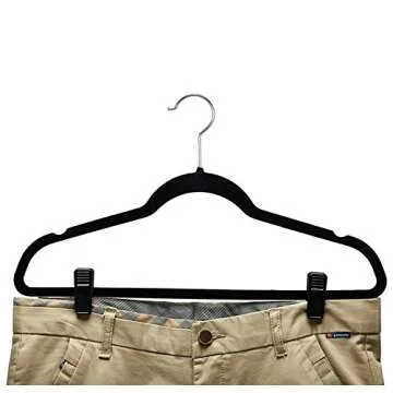 HOUSE DAY Plastic Hanger Clips, Strong Pinch Grip Clips for Use with Slim-line Clothes Hangers, Finger Clips (100Pcs Black)