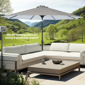 Tempera 9ft Patio Umbrella with Easy Crank and Tilt