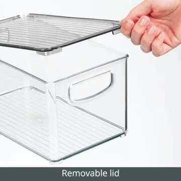 mDesign Bathroom Storage Bin Box - Clear & Stackable