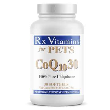 Rx Vitamins for Pets COQ10-30 for Dogs & Cats - Pharmaceutical Grade Ubiquinone - 30 Softgels