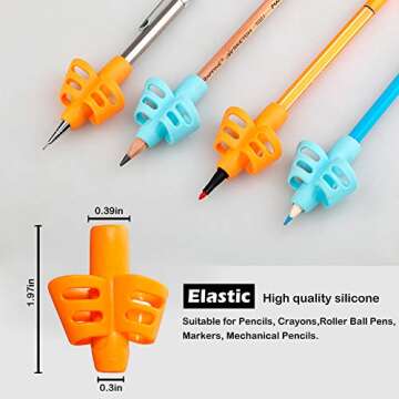 ANERZA Pencil Grips, Pencil Grips for Kids Handwriting, Writing Aid Grip for Preschoolers, Silicone Ergonomic Writing Tool, School and Homeschool kindergarten Supplies for Toddlers (6pcs)
