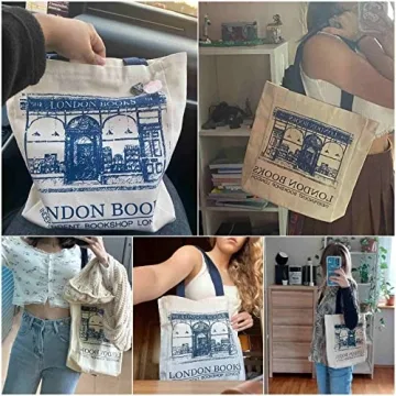 Lefe Liee canvas tote bag for women, book tote bag aesthetic with zipper, cute small book tote, Portable Washable for Women Grocery Shopping Gift Bag for Birthday Teachers' Day