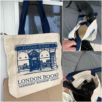 Lefe Liee canvas tote bag for women, book tote bag aesthetic with zipper, cute small book tote, Portable Washable for Women Grocery Shopping Gift Bag for Birthday Teachers' Day