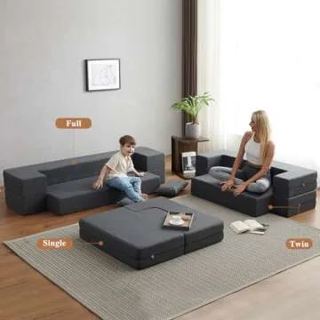FILUXE Folding Sofa - Stylish Space-Saving Convertible Couch