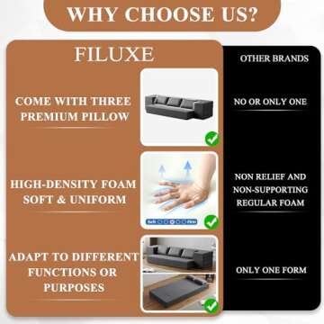 FILUXE Folding Sofa - Stylish Space-Saving Convertible Couch